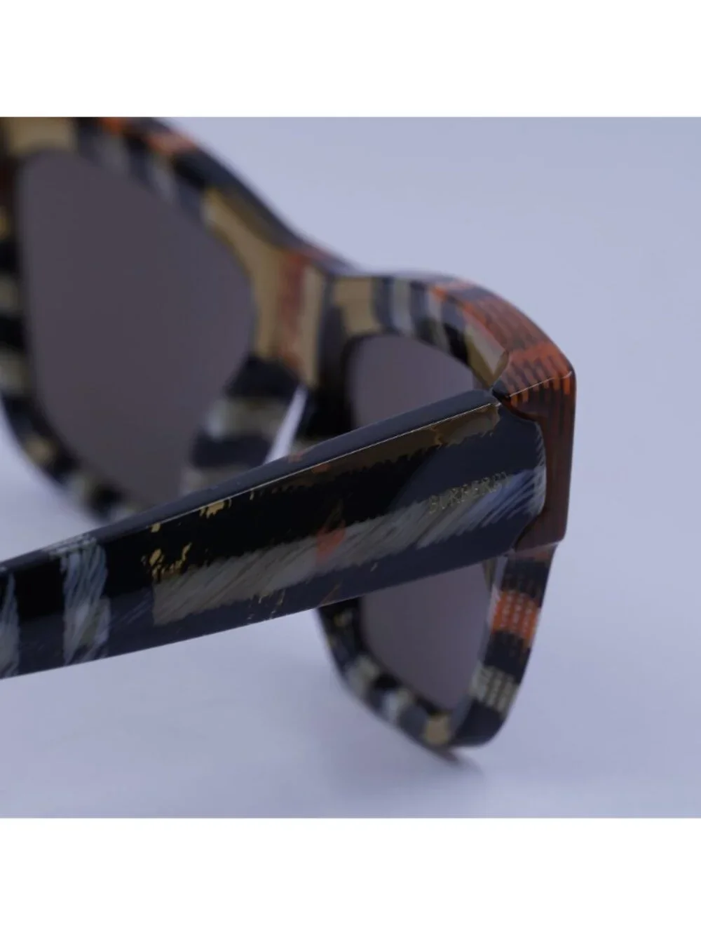 Burberry BE4449 4146/73 Square Sunglasses Check Sand Frame, Grey Lenses